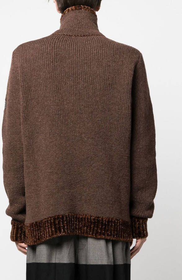 Raf Simons Ribgebreide sweater Bruin