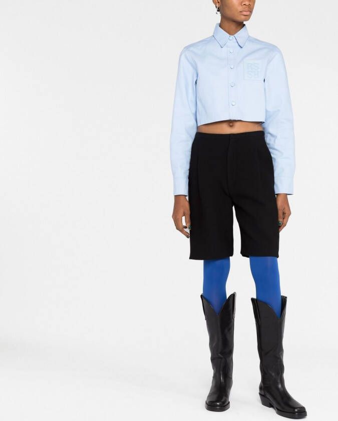 Raf Simons Cropped blouse Blauw