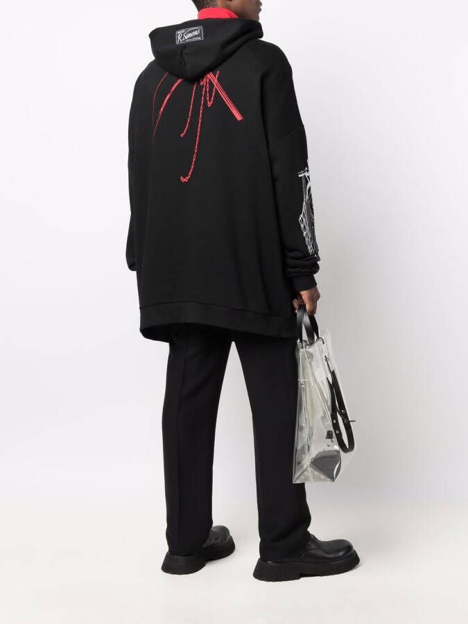 Raf Simons Hoodie met print Zwart