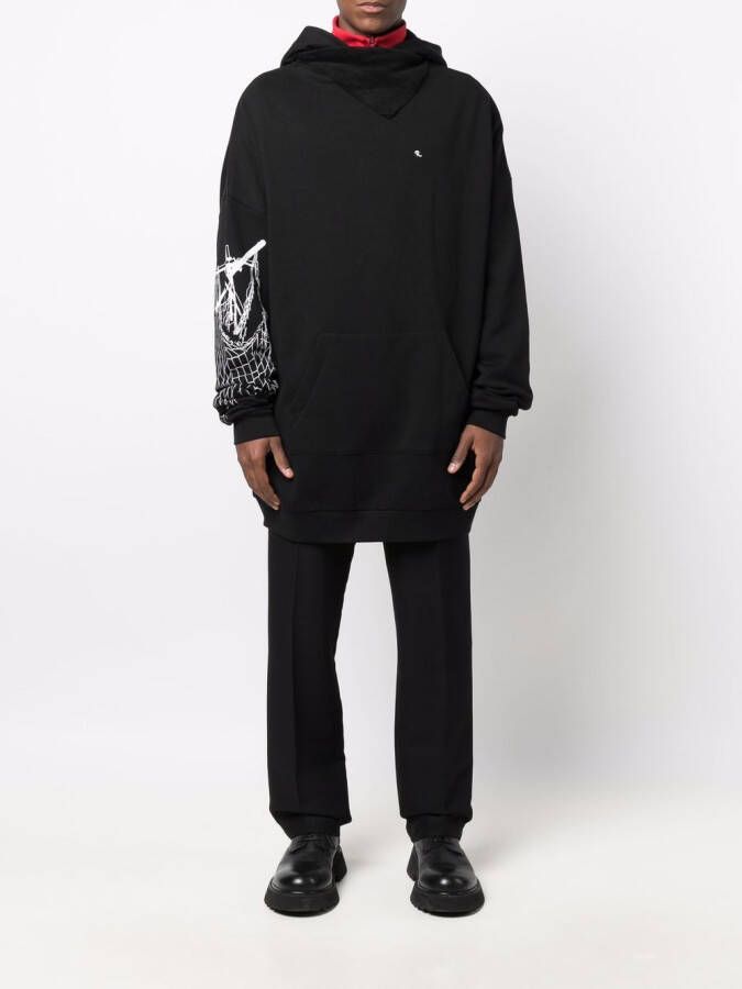 Raf Simons Hoodie met print Zwart