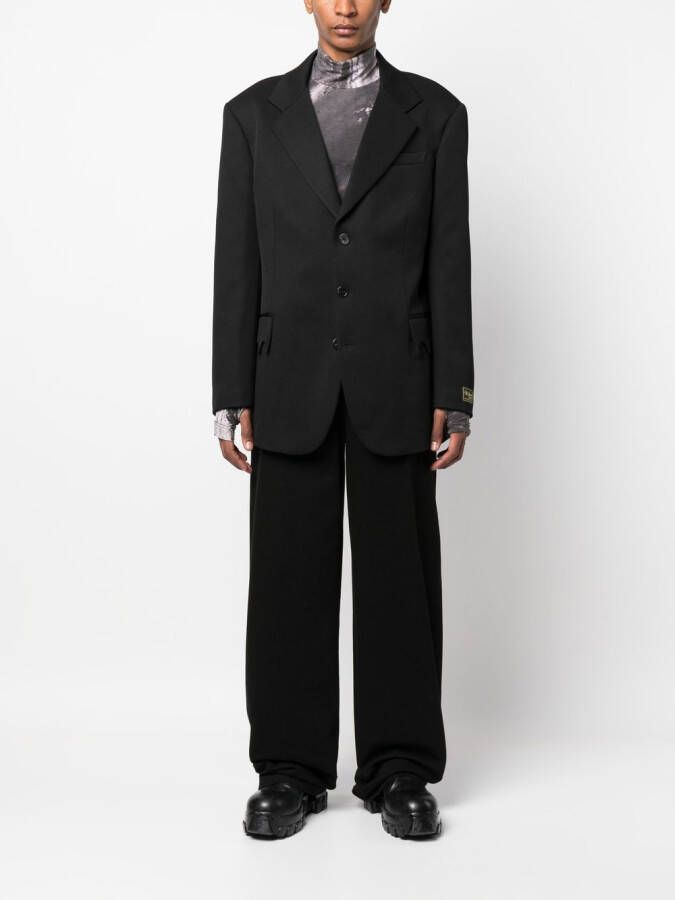 Raf Simons Blazer met enkele rij knopen Zwart