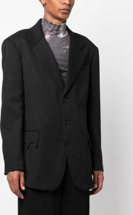 Raf Simons Blazer met enkele rij knopen Zwart