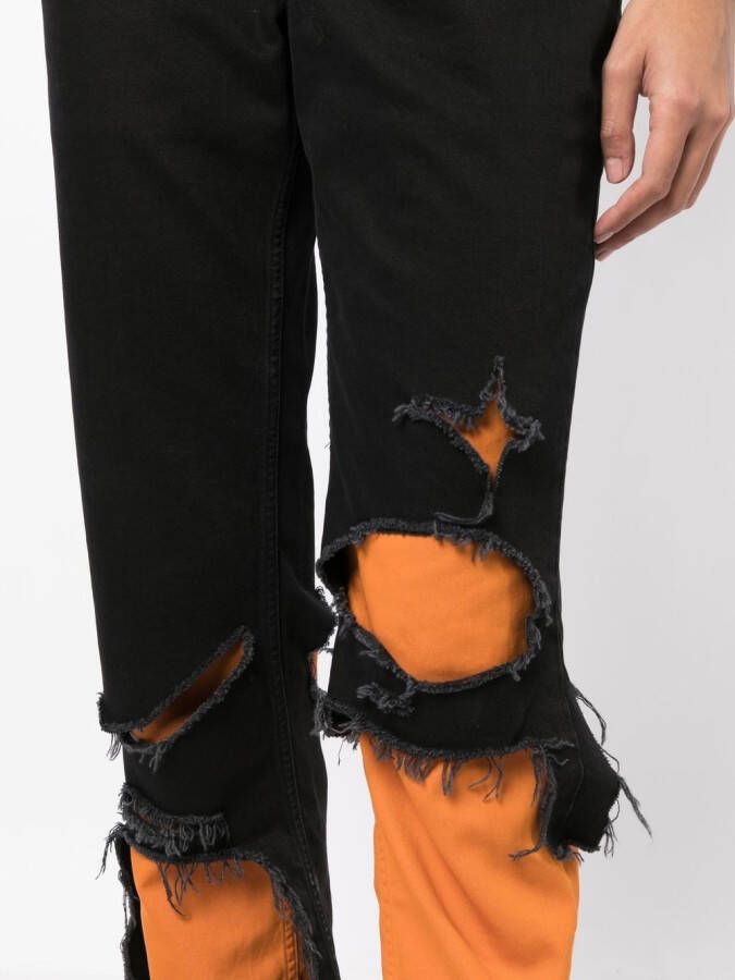 Raf Simons Jeans met gerafeld-effect Zwart