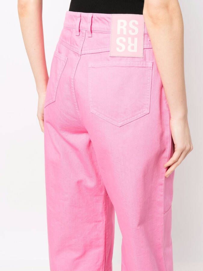 Raf Simons Jeans met wijde pijpen Roze