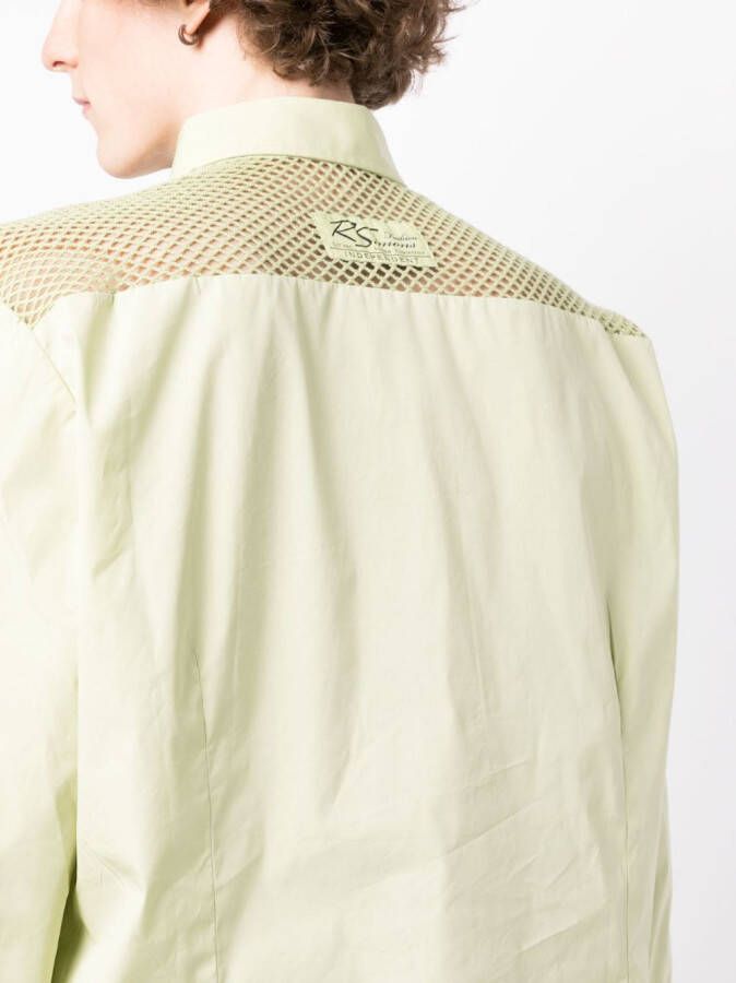Raf Simons Overhemd met mesh vlak Groen