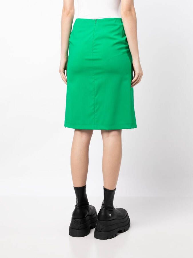 Raf Simons Midi-jurk met geplooid vlak Groen