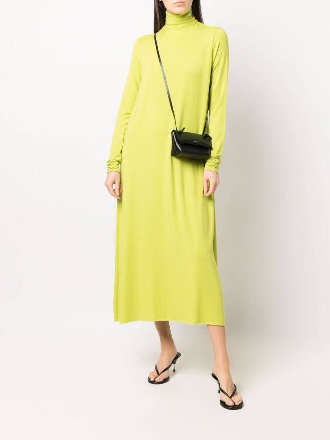 Raf Simons Midi-jurk met hoge hals Groen
