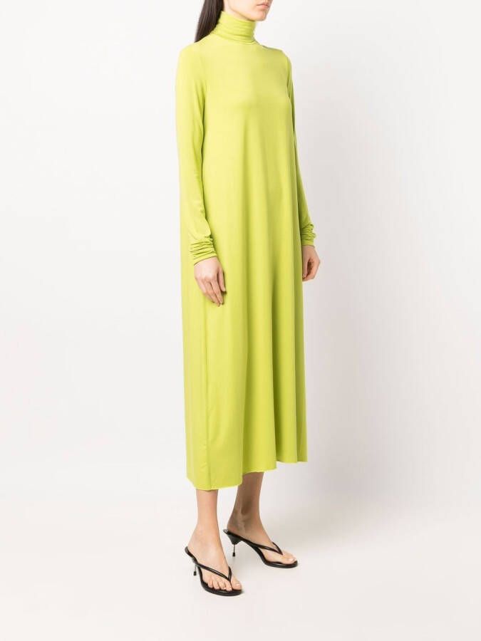 Raf Simons Midi-jurk met hoge hals Groen