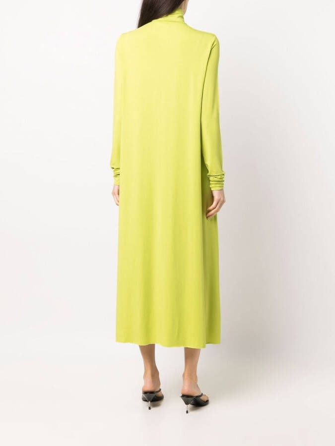 Raf Simons Midi-jurk met hoge hals Groen