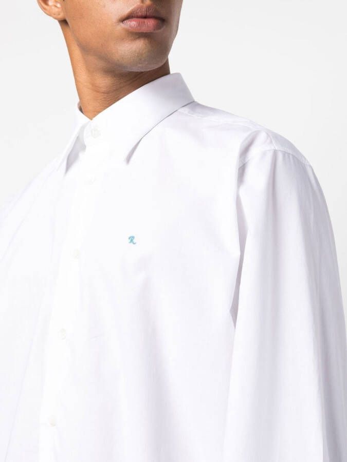 Raf Simons Overhemd met geborduurd logo Wit
