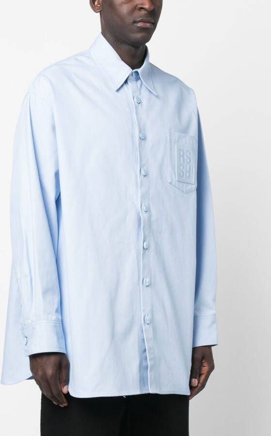 Raf Simons Overhemd met logopatch Blauw