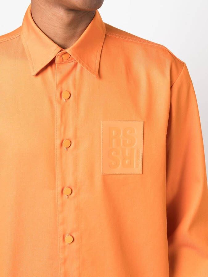 Raf Simons Overhemd met logopatch Oranje