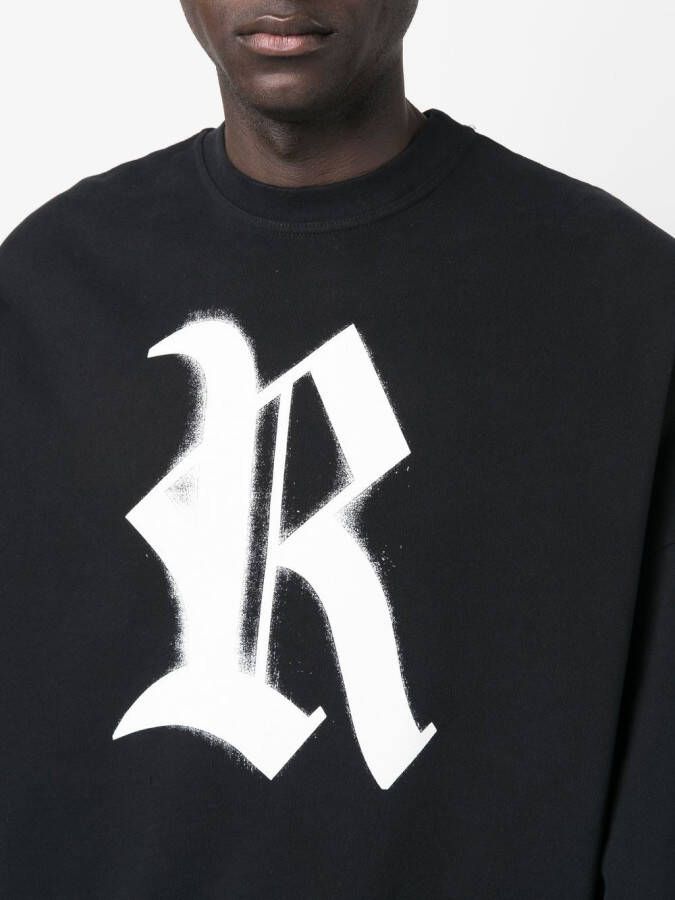 Raf Simons Sweater met logoprint Zwart