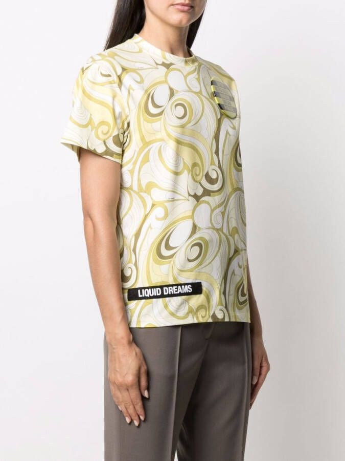 Raf Simons T-shirt met abstracte print Geel