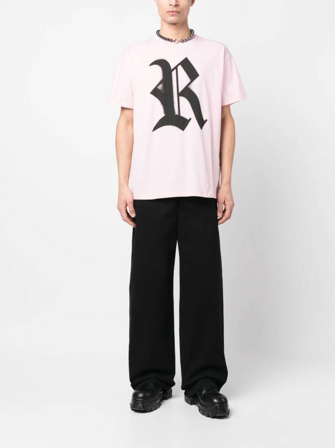 Raf Simons T-shirt met logoprint Roze