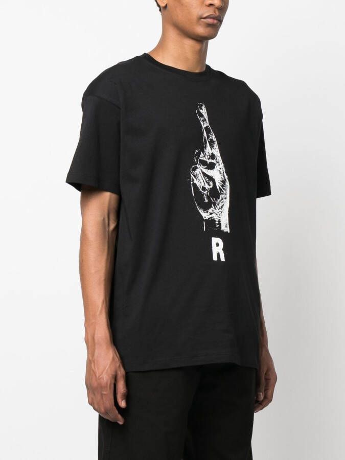 Raf Simons T-shirt met print Zwart