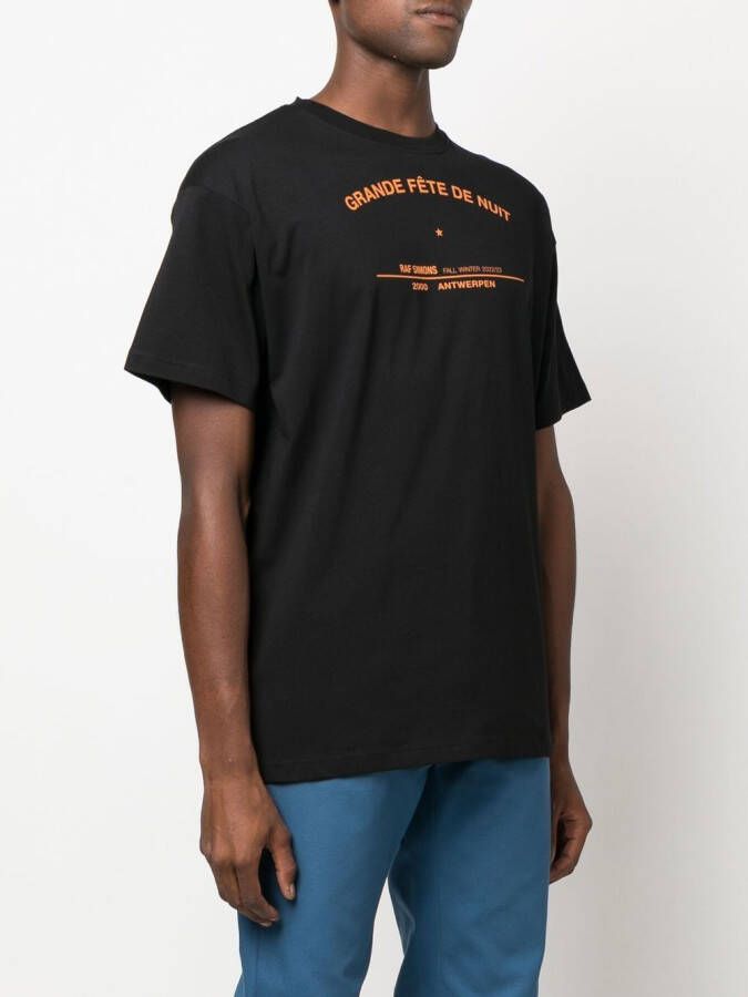Raf Simons T-shirt met tekst Zwart