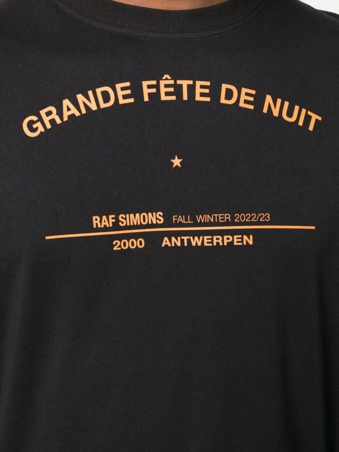 Raf Simons T-shirt met tekst Zwart