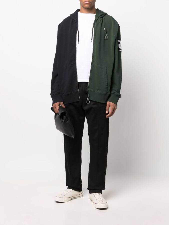 Raf Simons X Fred Perry Hoodie met colourblocking Groen