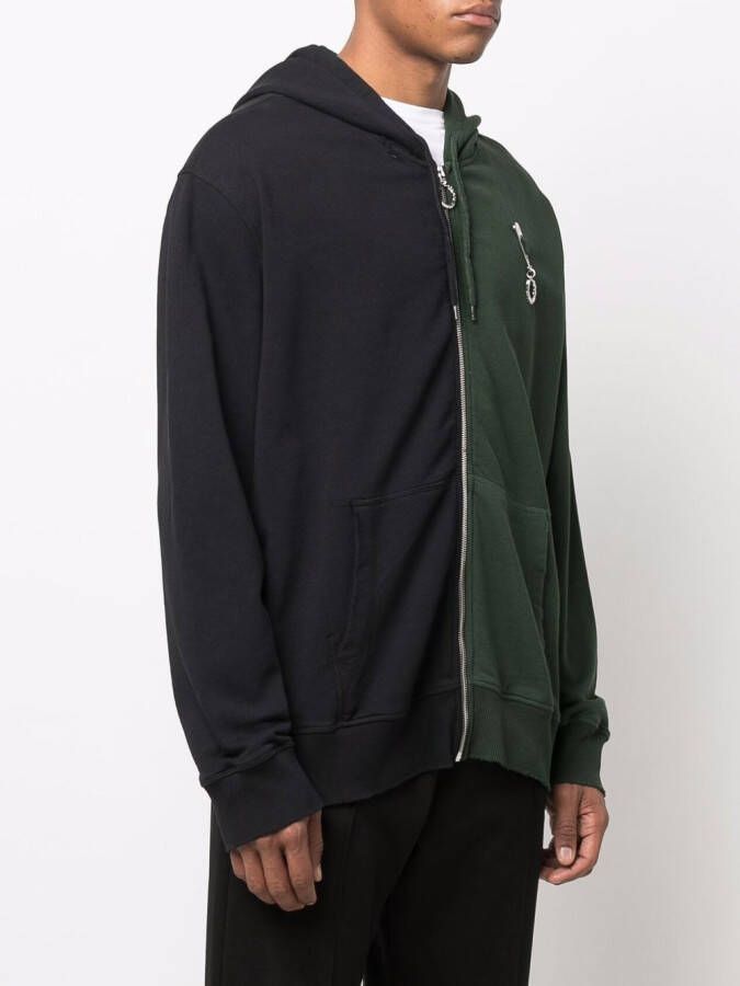 Raf Simons X Fred Perry Hoodie met colourblocking Groen