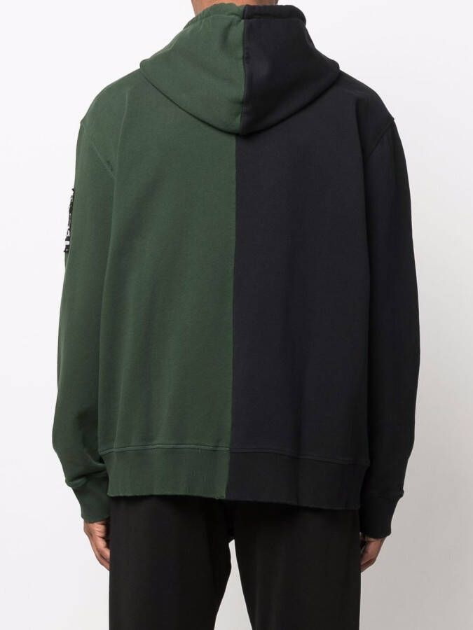 Raf Simons X Fred Perry Hoodie met colourblocking Groen