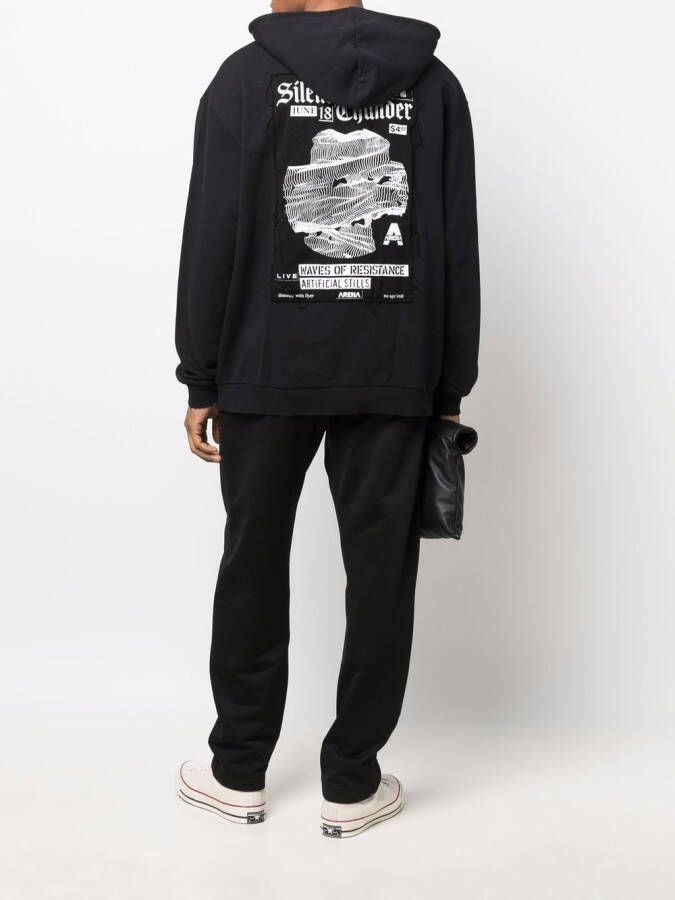 Raf Simons X Fred Perry Hoodie met patchdetail Zwart