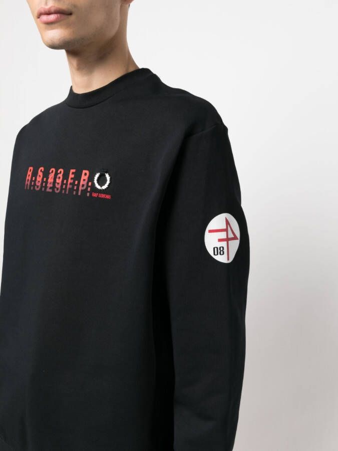 Raf Simons X Fred Perry Sweater met logoprint Zwart