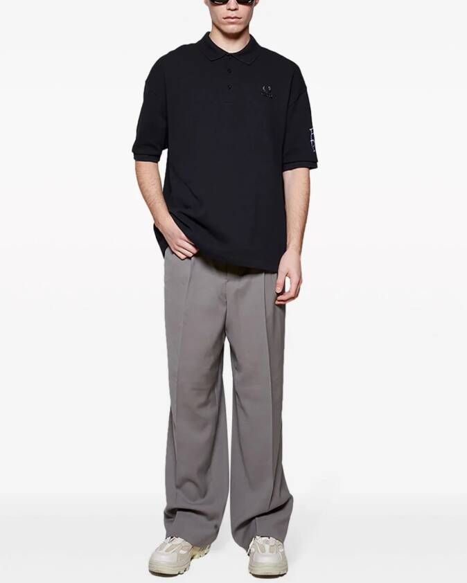 Raf Simons X Fred Perry Poloshirt met logoplakkaat Zwart