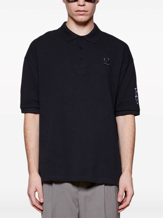 Raf Simons X Fred Perry Poloshirt met logoplakkaat Zwart