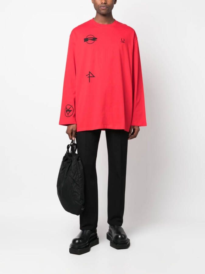 Raf Simons X Fred Perry T-shirt met print Rood