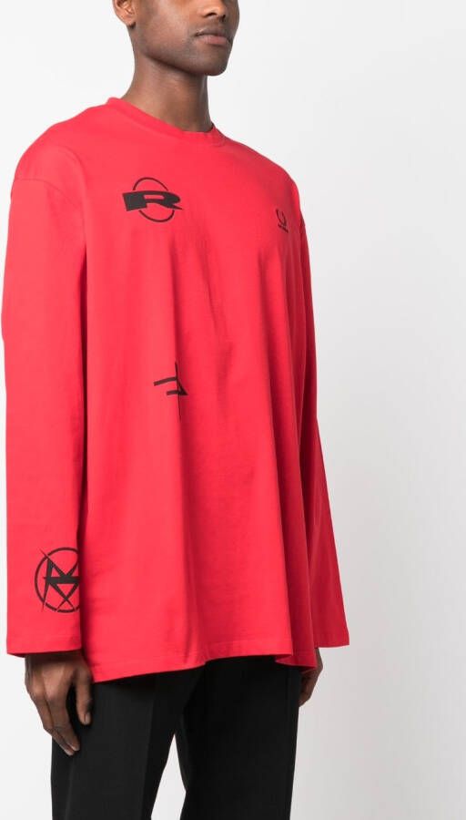 Raf Simons X Fred Perry T-shirt met print Rood