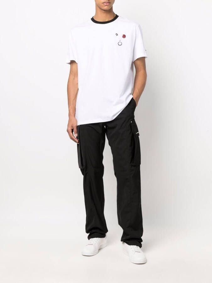 Raf Simons X Fred Perry T-shirt met veiligheidsspeld Wit
