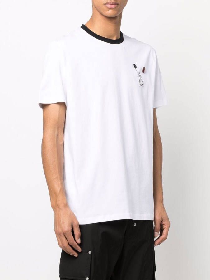 Raf Simons X Fred Perry T-shirt met veiligheidsspeld Wit