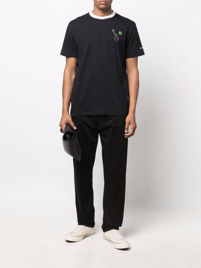 Raf Simons X Fred Perry T-shirt met veiligheidsspeld Zwart