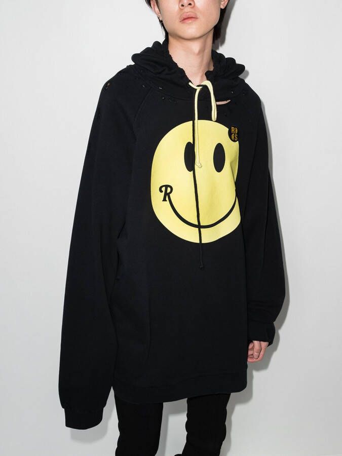 Raf Simons x Smiley oversized hoodie Zwart