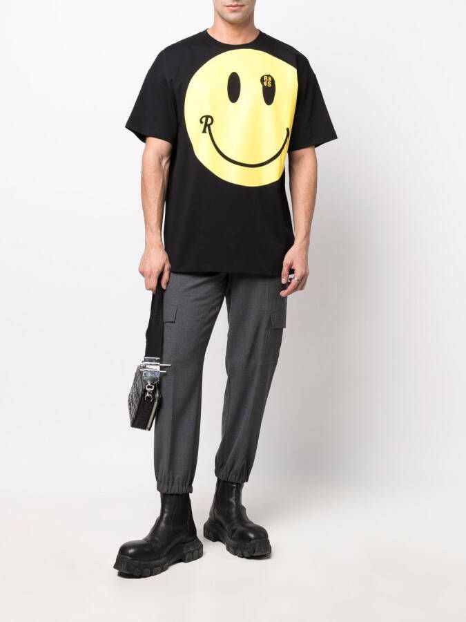 Raf Simons x Smiley T-shirt met print Zwart