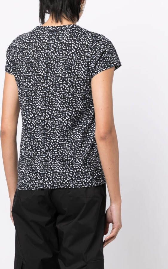 rag & bone T-shirt met luipaardprint Zwart