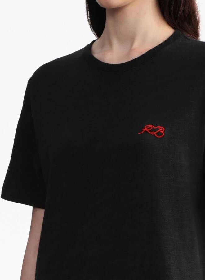 rag & bone T-shirt met geborduurd logo Zwart