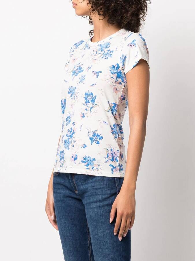 rag & bone T-shirt met bloemenprint Blauw