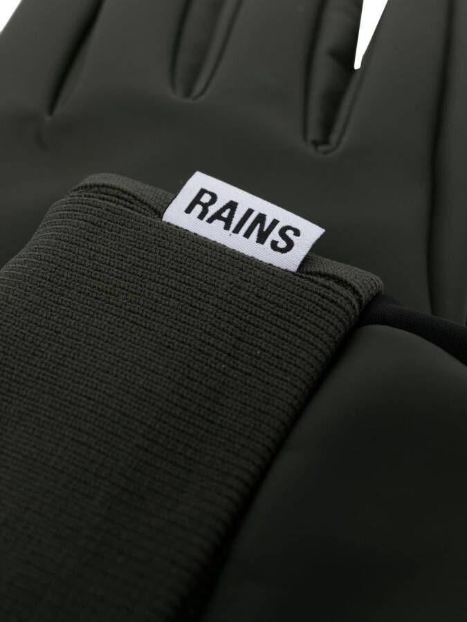 Rains Handschoenen met geribbeld detail Groen