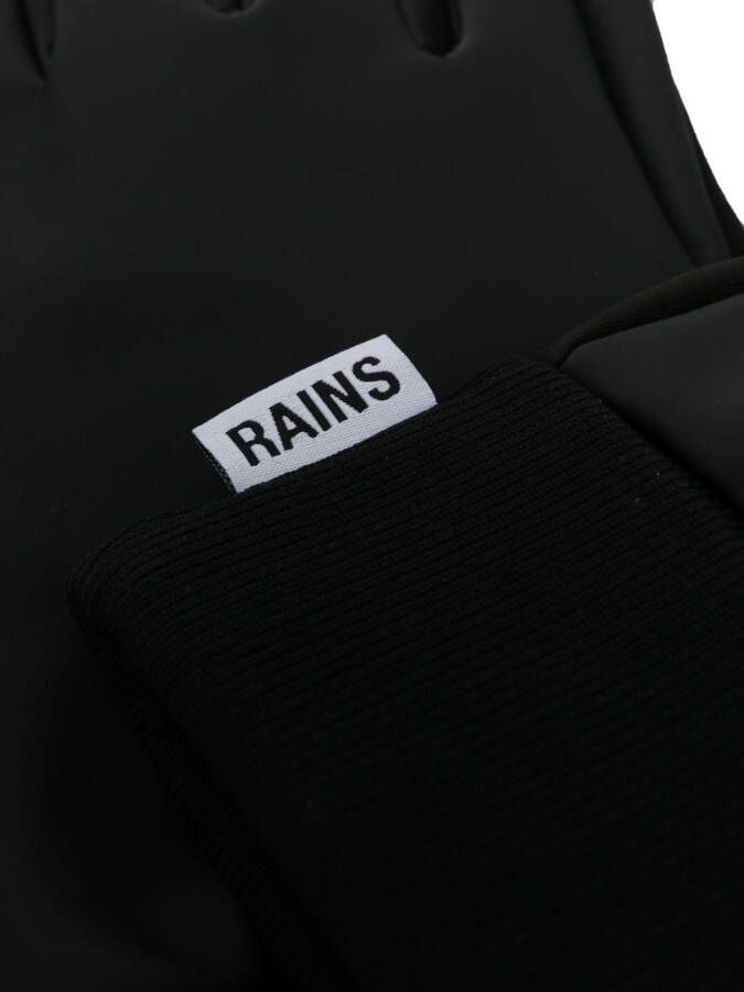 Rains Handschoenen met geribbeld detail Zwart