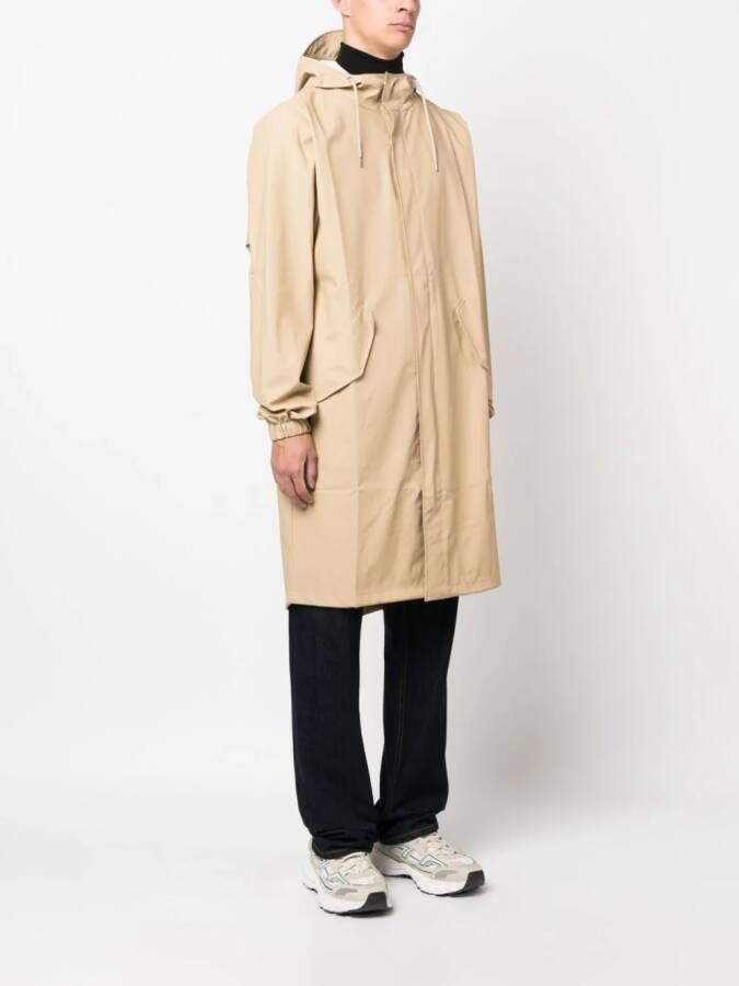 Rains Parka met trekkoord Beige