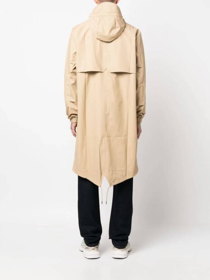 Rains Parka met trekkoord Beige