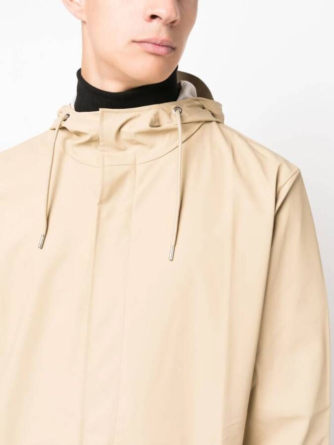 Rains Parka met trekkoord Beige