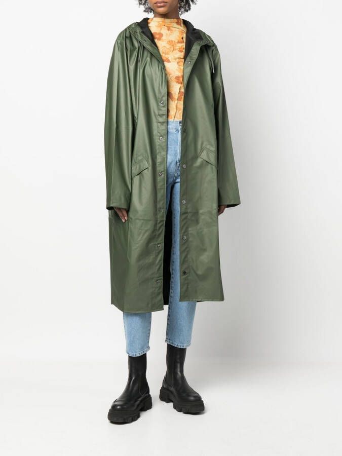 Rains Regenjas met capuchon Groen
