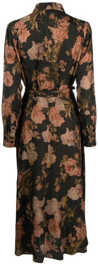 Ralph Lauren Collection Blousejurk met bloemenprint Zwart