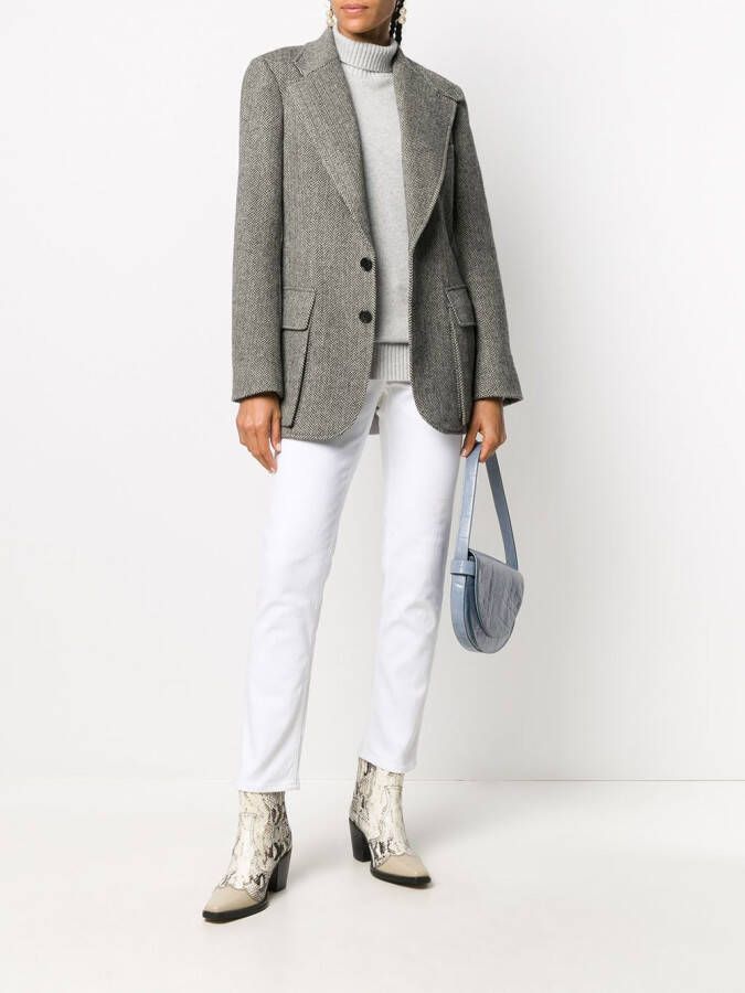 Ralph Lauren Collection Blazer met visgraatpatroon Zwart