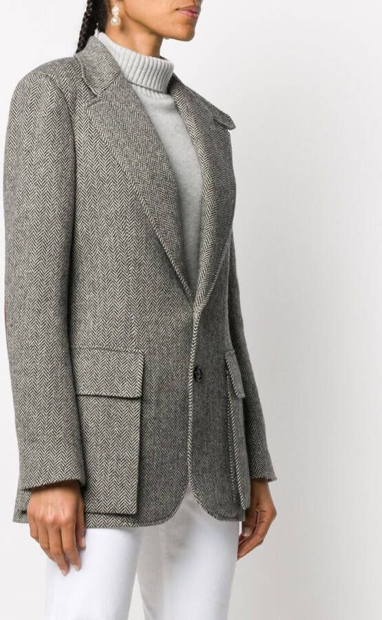 Ralph Lauren Collection Blazer met visgraatpatroon Zwart