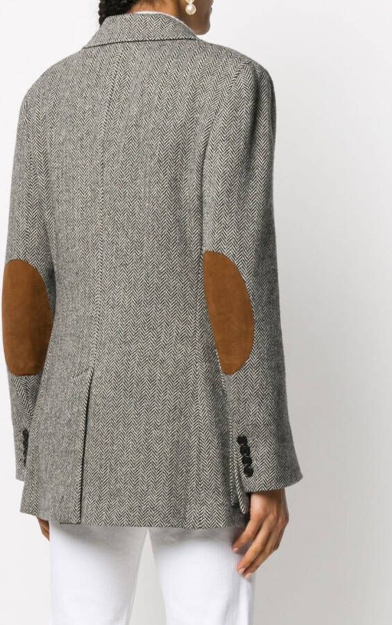 Ralph Lauren Collection Blazer met visgraatpatroon Zwart