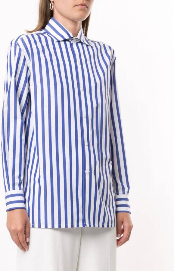 Ralph Lauren Collection Blouse met krijtstreep Blauw